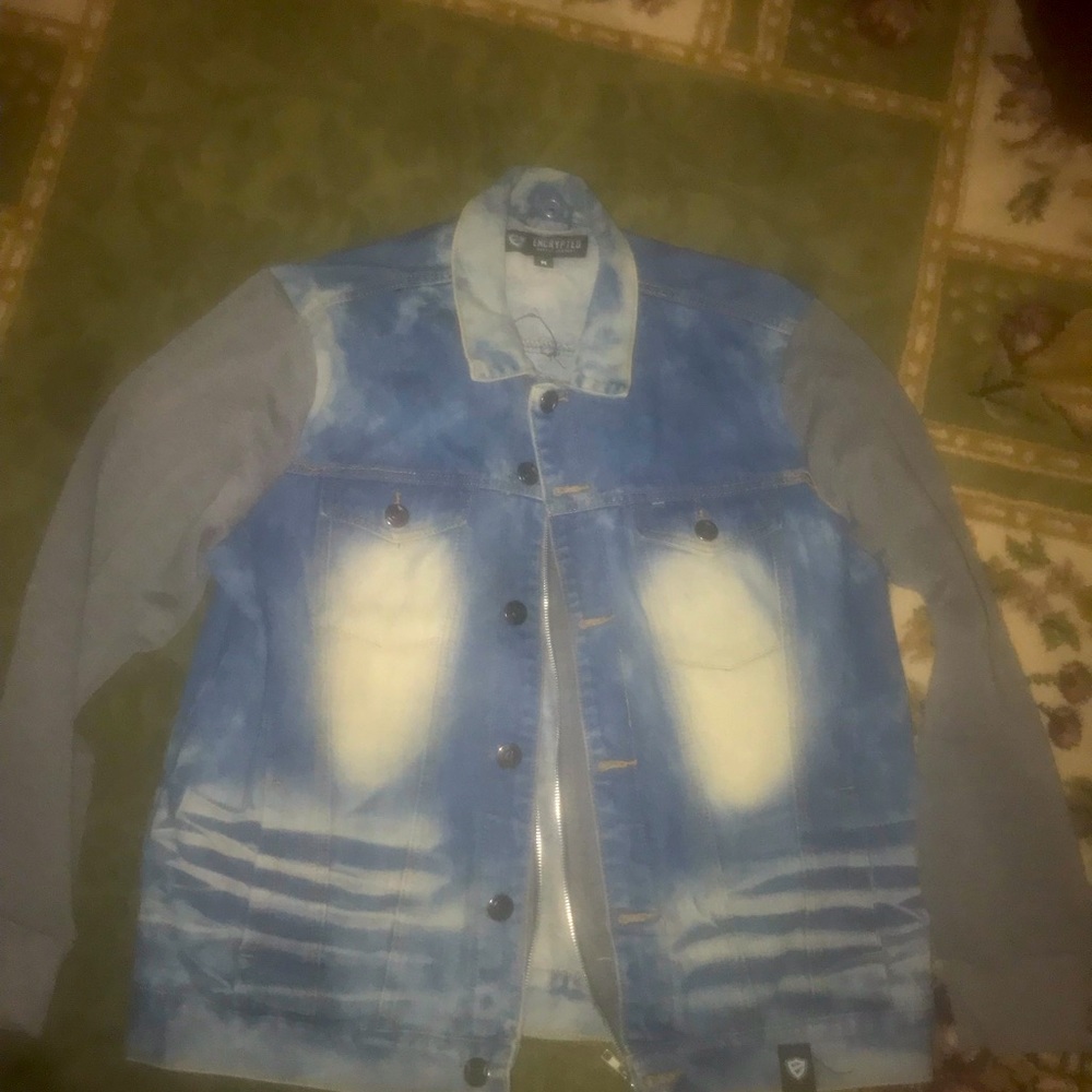 Handmade jean zip coat